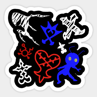 Kingdom Hearts crayon style drawing Sticker